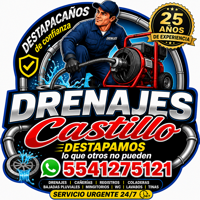 Expertos en destape de cañerías, coladeras y drenajes con máquina eléctrica RIDGID y cables de acero. Más de 25 años de experiencia. Atención de emergencias 24/7 en Tlalnepantla, Azcapotzalco, Atizapán y GAM. Tel: 55 4127 5121.
